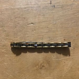 UB Ultra Band Black and Gold Tone Stainless Steel  Magnetic Bracelet